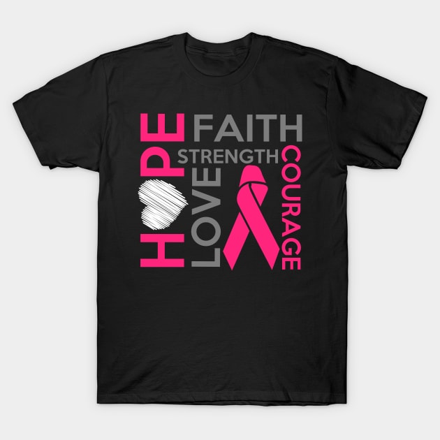 HOPE, FAITH ,STRENGTH ,LOVE ,COURAGE T-Shirt by minhhai126